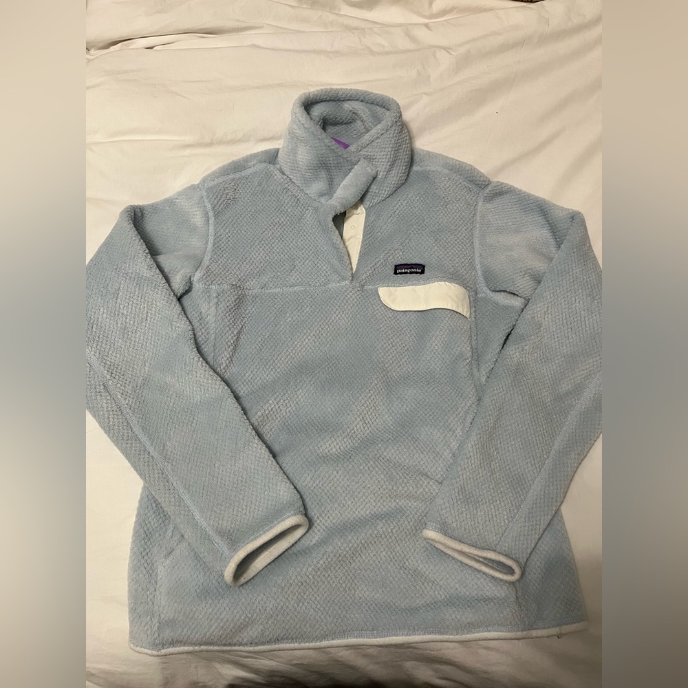 Baby Blue Patagonia re-tool snap T fleece pullover size: L